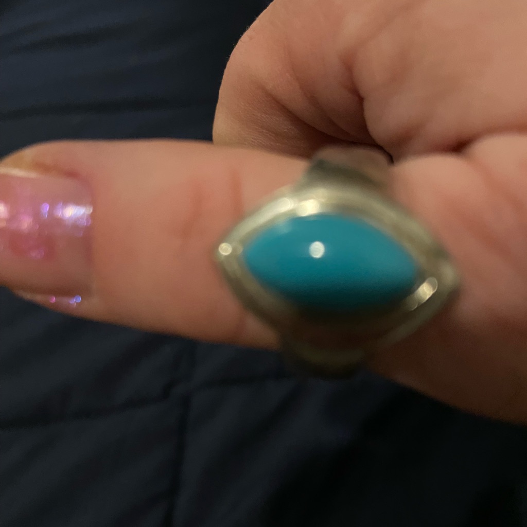 Turquoise Marquis.925 Ring Size8